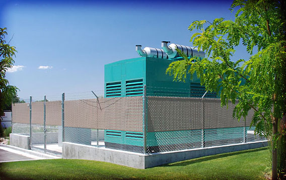 Generator Surround: Chainlink Fence with Privacy Slats
